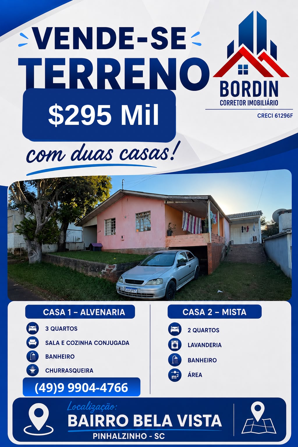Terreno com 2 casas